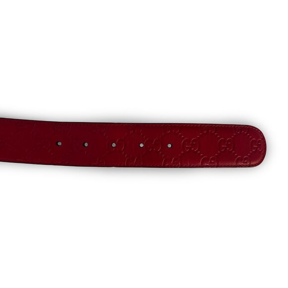 Red Unisex Gucci Belt w/Interlocking G\'s Size 85 main image 2